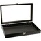 Black Glass-top Jewelry Case (Single metal latch) w/ Blue 72-slot Foam Insert